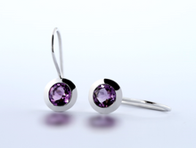 Load image into Gallery viewer, Amethyst and Blue Topaz earrings in sterling silver by Joryel Vera, style E4112 - view 2