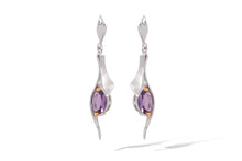Load image into Gallery viewer, Amethyst and Blue Topaz earrings in sterling silver by Joryel Vera, style E8438 - view 5