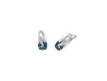 Load image into Gallery viewer, Blue Topaz and Garnet earrings in sterling silver by Joryel Vera, style E7360 - view 3