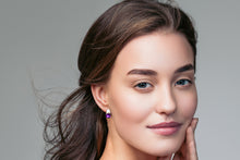 Load image into Gallery viewer, Amethyst and Blue Topaz earrings in sterling silver by Joryel Vera, style E7776 - view 2