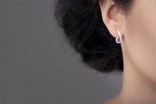 Load image into Gallery viewer, Garnet and London Blue Topaz earrings in sterling silver by Joryel Vera, style E9326 - view 2