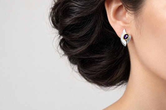 Blue Topaz and London Blue Topaz earrings in sterling silver by Joryel Vera, style E9328 - view 3