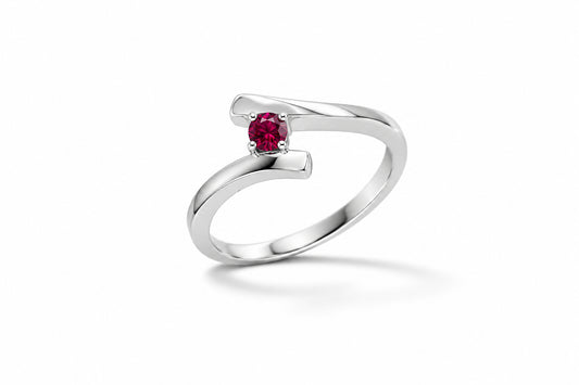 Blue Sapphire and Diamond ring in sterling silver by Joryel Vera, style R7462
