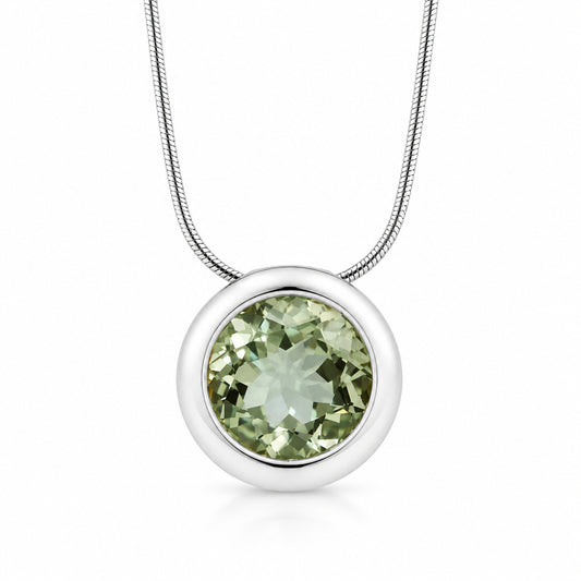 Blue Topaz and Green Amethyst pendant in sterling silver by Joryel Vera, style P2760 - view 3