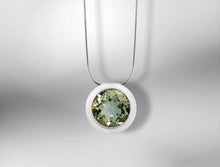 Load image into Gallery viewer, Blue Topaz and Green Amethyst pendant in sterling silver by Joryel Vera, style P2760 - view 3