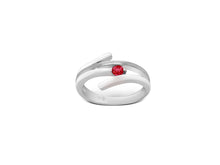 Load image into Gallery viewer, Blue Topaz and Garnet ring in sterling silver by Joryel Vera, style R4208 - view 3
