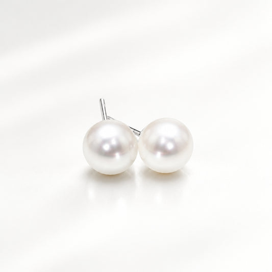 Pearl earrings in sterling silver by Joryel Vera, style E8461