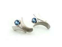 Load image into Gallery viewer, Amethyst and Blue Topaz earrings in sterling silver by Joryel Vera, style E7370 - view 3