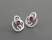 Load image into Gallery viewer, Amethyst and Blue Topaz earrings in sterling silver by Joryel Vera, style E7810 - view 2