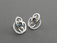 Load image into Gallery viewer, Amethyst and Blue Topaz earrings in sterling silver by Joryel Vera, style E7810