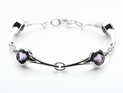 Amethyst and Blue Topaz bracelet in sterling silver by Joryel Vera, style B2388 - view 3
