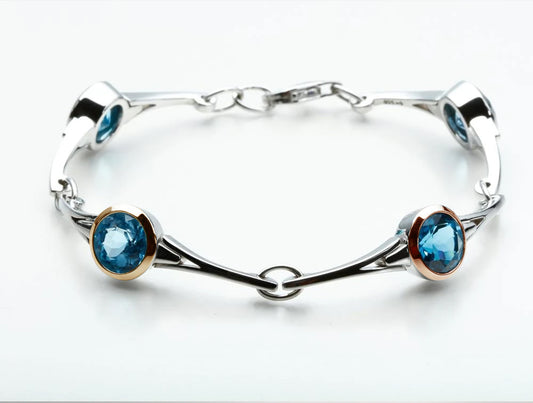 Amethyst and Blue Topaz bracelet in sterling silver by Joryel Vera, style B2388