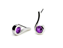 Load image into Gallery viewer, Amethyst and Blue Topaz earrings in sterling silver by Joryel Vera, style E6425 - view 3
