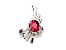 Load image into Gallery viewer, Amethyst and Blue Topaz ring in sterling silver by Joryel Vera, style R5823 - view 2