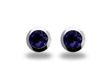 Load image into Gallery viewer, Amethyst and Blue Topaz earrings in sterling silver by Joryel Vera, style E3136 - view 9