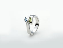 Load image into Gallery viewer, Blue Topaz and Iolite ring in sterling silver by Joryel Vera, style R3908 - view 2
