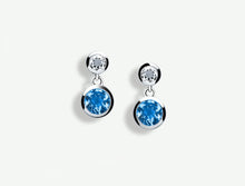 Load image into Gallery viewer, Amethyst and Blue Topaz earrings in sterling silver by Joryel Vera, style E5302 - view 2