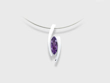 Load image into Gallery viewer, Amethyst and Sky Blue Topaz pendant in sterling silver by Joryel Vera, style P4486