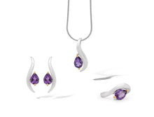 Load image into Gallery viewer, Garnet and London Blue Topaz jewelry set in sterling silver by Joryel Vera, style SET255 - view 4