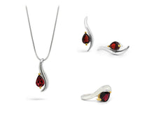 Load image into Gallery viewer, Garnet and London Blue Topaz jewelry set in sterling silver by Joryel Vera, style SET255 - view 3