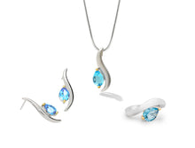 Load image into Gallery viewer, Garnet and London Blue Topaz jewelry set in sterling silver by Joryel Vera, style SET255