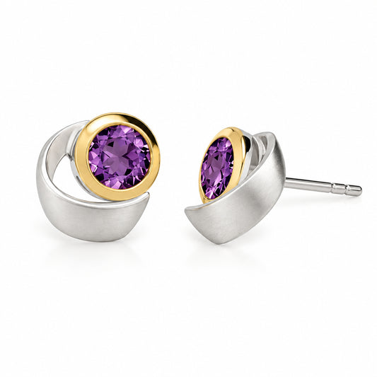 Amethyst and Blue Topaz earrings in sterling silver by Joryel Vera, style E9291 - view 5