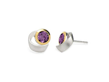 Load image into Gallery viewer, Amethyst and Blue Topaz earrings in sterling silver by Joryel Vera, style E9291 - view 5