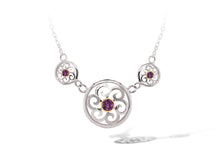 Load image into Gallery viewer, Garnet and Blue Topaz necklace in sterling silver by Joryel Vera, style N3326