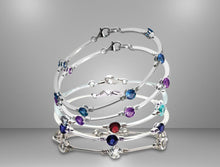 Load image into Gallery viewer, Amethyst and Blue Topaz bracelet in sterling silver by Joryel Vera, style B1111 - view 6