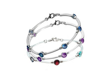 Load image into Gallery viewer, Amethyst and Blue Topaz bracelet in sterling silver by Joryel Vera, style B1111 - view 4