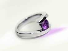 Load image into Gallery viewer, Amethyst and Blue Topaz ring in sterling silver by Joryel Vera, style R3266 - view 3