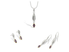 Load image into Gallery viewer, Amethyst and Blue Topaz jewelry set in sterling silver by Joryel Vera, style SET165 - view 2