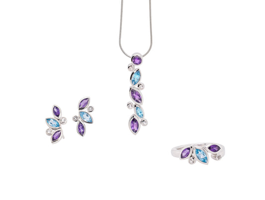 Sterling silver jewelry set by Joryel Vera, style SET537