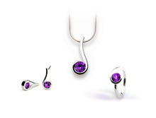 Load image into Gallery viewer, Amethyst and Peridot jewelry set in sterling silver by Joryel Vera - view 3
