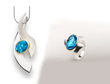Load image into Gallery viewer, Amethyst and Blue Topaz jewelry set in sterling silver by Joryel Vera