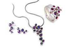 Load image into Gallery viewer, Amethyst and Blue Topaz jewelry set in sterling silver by Joryel Vera - view 2