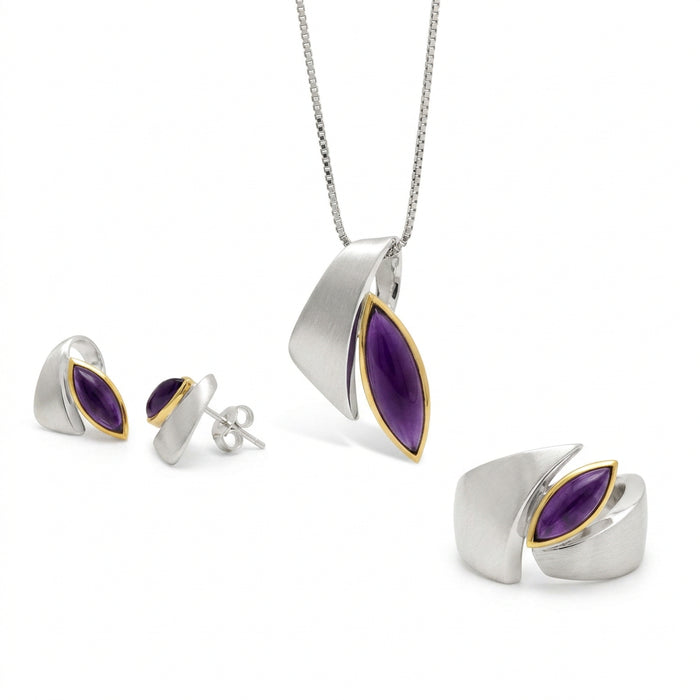 Unique Marquise Gemstone Set in 925 Sterling Silver | Set 410