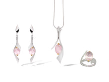 Load image into Gallery viewer, Blue Topaz and Rose Quartz jewelry set in sterling silver by Joryel Vera, style SET414