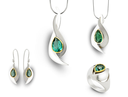 London Blue Topaz and Sky Blue Topaz jewelry set in sterling silver by Joryel Vera, style SET416 - view 3