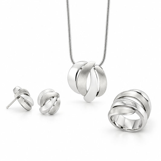 Sterling silver jewelry set by Joryel Vera, style SET448