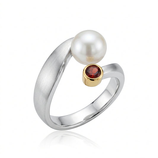 Blue Topaz and Citrine ring in sterling silver by Joryel Vera, style R6982 - view 2