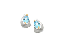 Load image into Gallery viewer, Amethyst and Blue Topaz earrings in sterling silver by Joryel Vera, style E9300 - view 3