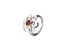 Load image into Gallery viewer, Amethyst and Blue Topaz ring in sterling silver by Joryel Vera, style R6104 - view 2