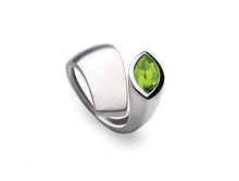Load image into Gallery viewer, Peridot and Blue Topaz ring in sterling silver by Joryel Vera, style R3828