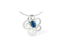Load image into Gallery viewer, Amethyst and Blue Topaz pendant in sterling silver by Joryel Vera, style P6493