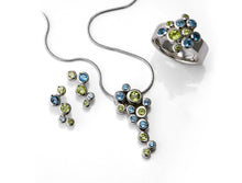 Load image into Gallery viewer, Amethyst and Blue Topaz jewelry set in sterling silver by Joryel Vera - view 4