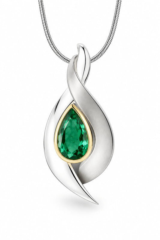 Amethyst and Citrine pendant in sterling silver by Joryel Vera, style P7365 - view 2