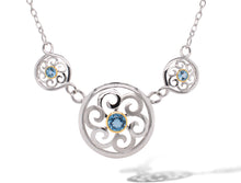 Load image into Gallery viewer, Garnet and Blue Topaz necklace in sterling silver by Joryel Vera, style N3326 - view 2